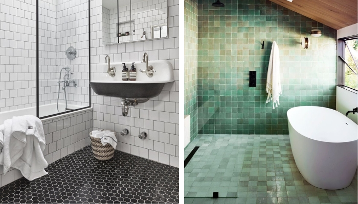 Gạch mosaic lát sàn nhà tắm