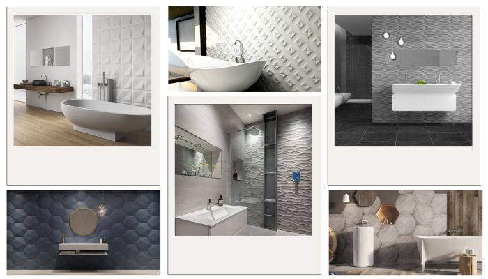 Ứng dụng  gạch 3D trong nhà vệ sinh