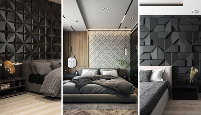 Gạch 3D ứng dụng trong đầu giường