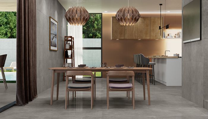 Ứng dụng gạch xi măng vào tường bếp