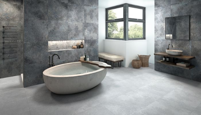  Ứng dụng gạch xi măng vào phòng tắm