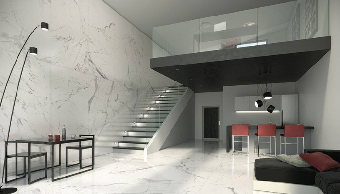 Gạch ốp tường bóng kiếng mang đến vẻ đẹp sáng bóng, sang trọng và giúp không gian trở nên rộng thoáng hơn