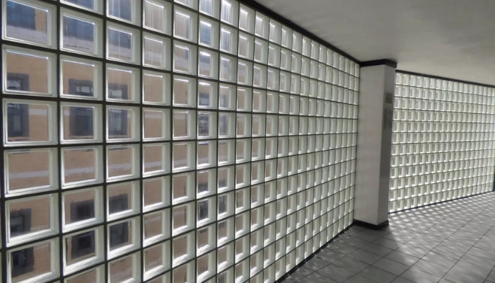 Hành lang sử dụng gạch kính lấy sáng tạo nên không gian rộng rãi, sáng tự nhiên cả ngày