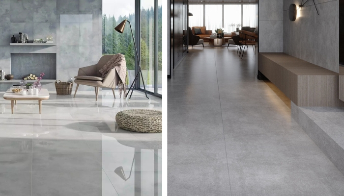 Phân loại 2 bề mặt gạch men bóng và mờ