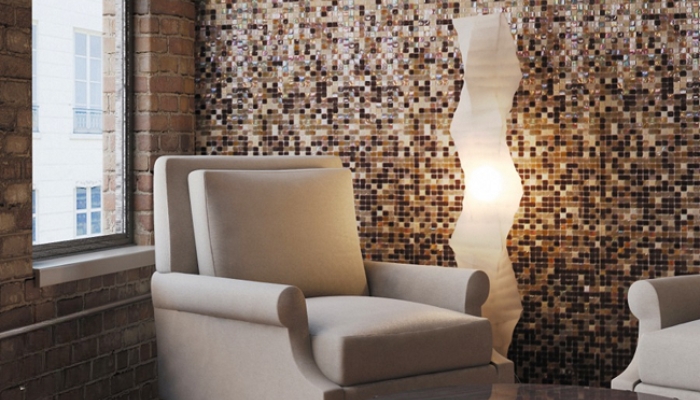 Sử dụng gạch ốp chân tường kết hợp cùng ánh đèn giúp tô lên vẻ đẹp của viên gạch