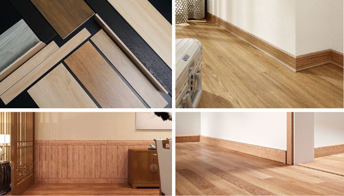 Gạch ốp chân tường giả gỗ
