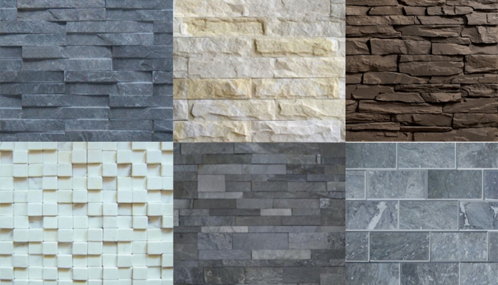 Gạch ốp cổng giả đá đa dạng mẫu mã, màu sắc