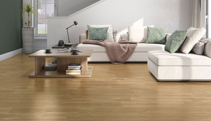 Gạch giả gỗ sử dụng trong không gian phòng khách