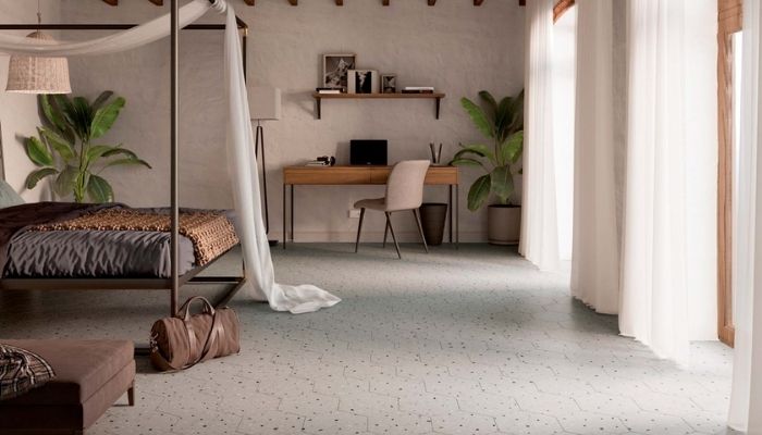 Gạch Terrazzo - Giải Pháp Tối Ưu Chi Phí Và Bền Vững Cho Không Gian Sống Của Bạn 15 Gạch terrazo hình lục giác, tam giác giúp tạo điểm nhấn sáng tạo trong thiết kế