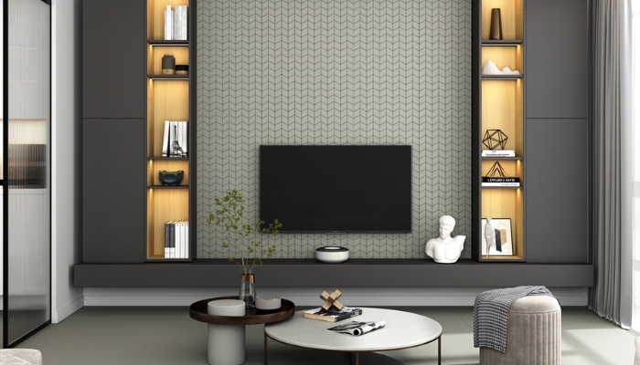 Ốp tường TV, tạo điểm nhấn tổng thể cho không gian