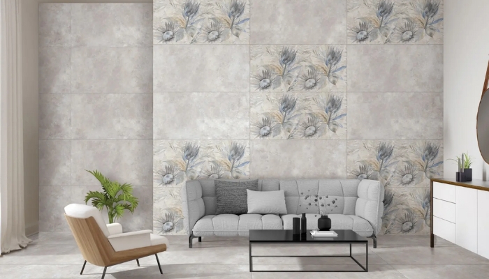 Gạch bông có họa tiết hoa văn cổ điển, toát lên vẻ đẹp thơ mộng cho không gian phòng khách