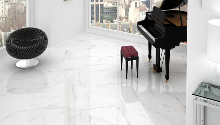 Gạch 80x80: Bảng Giá Mới Nhất, Mẫu Đẹp Và Kinh Nghiệm Chọn Gạch 2025 14 Gạch lát nền 80x80 vân mây bóng kiếng tạo nên không gian sang trọng