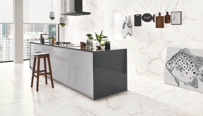Gạch ốp lát tường khổ lớn tạo tính nhất quán cho không gian của bạn