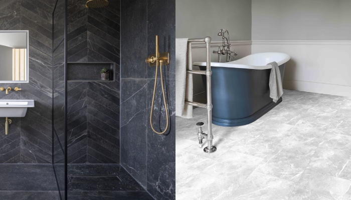 Khu vực nhà vệ sinh nên ưu tiên bề mặt gạch lỳ và nhám để chống trơn