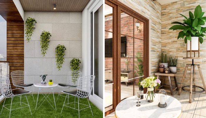 Ban công dùng gạch ốp tường 30x60