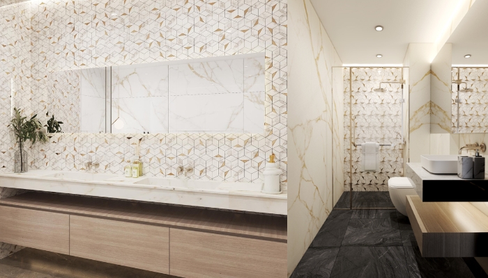 Gạch trang trí mosaic lục giác